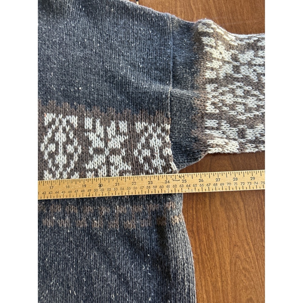 Fieldmaster Men's Wool Blend Fair Isle Half Zip Sweater Charcoal XL - Picture 4 of 5